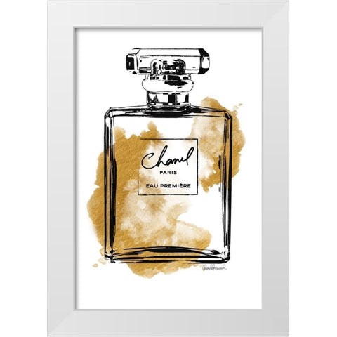 Black Bottle Gold White Modern Wood Framed Art Print by Greenwood, Amanda