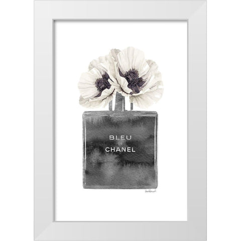Black Cologne with Poppy White Modern Wood Framed Art Print by Greenwood, Amanda
