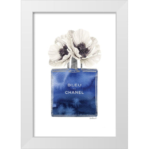 Blue Cologne with Poppy White Modern Wood Framed Art Print by Greenwood, Amanda