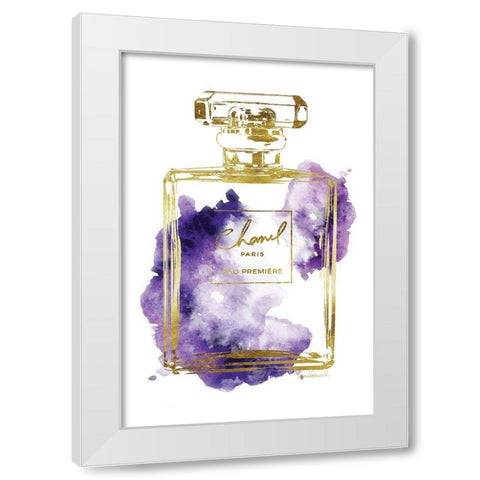 Gold Bottle Purple White Modern Wood Framed Art Print by Greenwood, Amanda