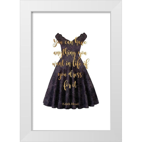 Anything Black Dress White Modern Wood Framed Art Print by Greenwood, Amanda