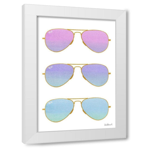 Sunglasses White Modern Wood Framed Art Print by Greenwood, Amanda