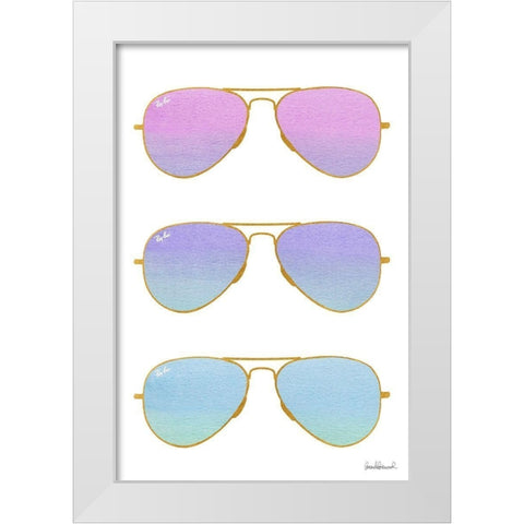 Sunglasses White Modern Wood Framed Art Print by Greenwood, Amanda