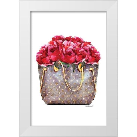 Red Rose Bag White Modern Wood Framed Art Print by Amanda Greenwood