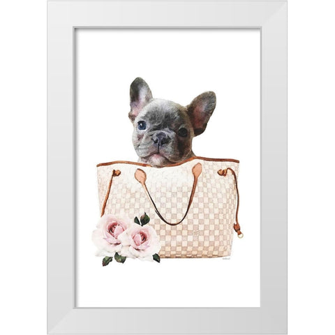 Fashion Bag with French III White Modern Wood Framed Art Print by Amanda Greenwood
