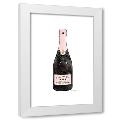 Pink Champange White Modern Wood Framed Art Print by Amanda Greenwood
