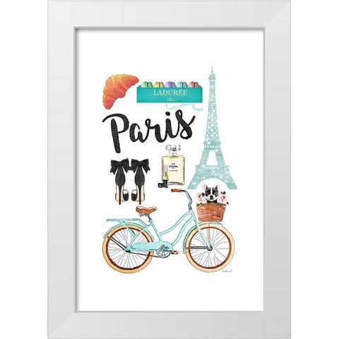 Paris Style II White Modern Wood Framed Art Print by Amanda Greenwood