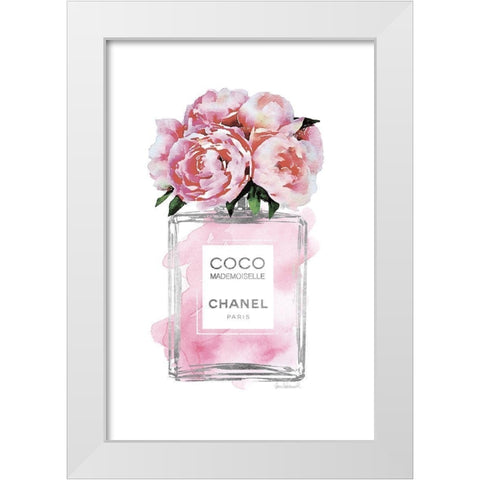 Perfume Bottle Bouquet XIV White Modern Wood Framed Art Print by Greenwood, Amanda