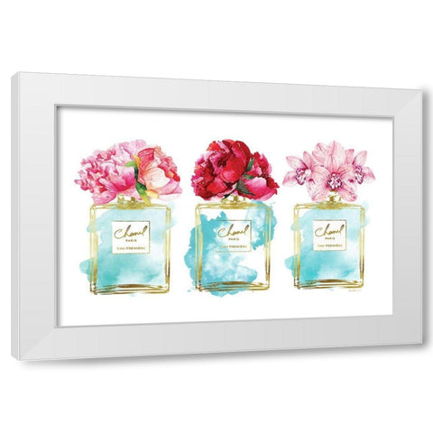 Perfume Bottle Bouquets XX White Modern Wood Framed Art Print by Greenwood, Amanda