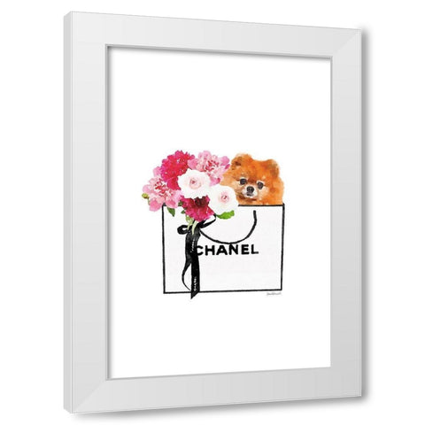 Pom and Shopping White Modern Wood Framed Art Print by Greenwood, Amanda