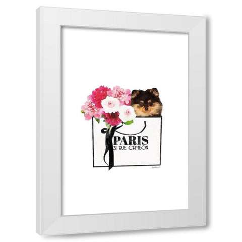 Pom Shopping III White Modern Wood Framed Art Print by Greenwood, Amanda
