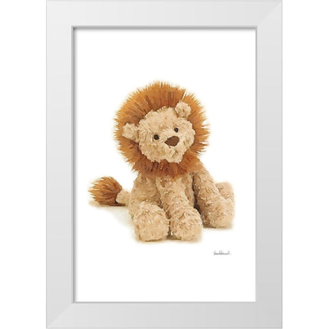 Lion White Modern Wood Framed Art Print by Greenwood, Amanda