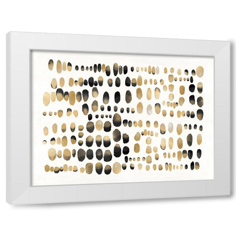 Playful Gold and Black III White Modern Wood Framed Art Print by Perry, Angela