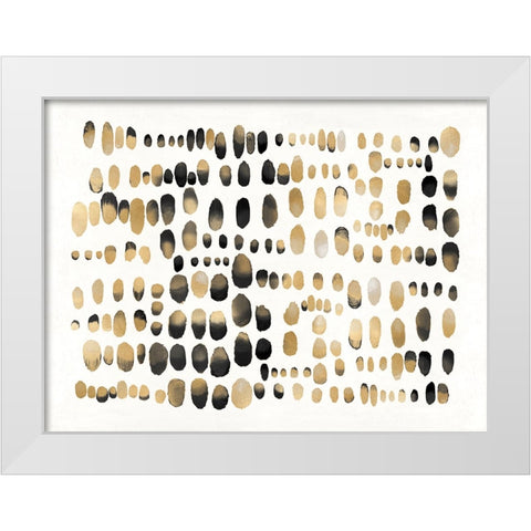 Playful Gold and Black III White Modern Wood Framed Art Print by Perry, Angela