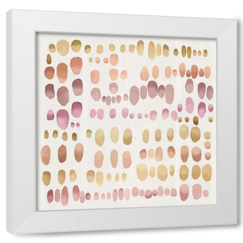Playful Pink Blush I White Modern Wood Framed Art Print by Perry, Angela