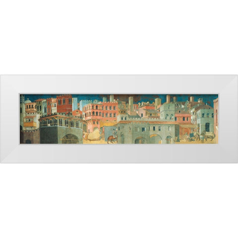 Effetti del Buon Governo in White Modern Wood Framed Art Print by Lorenzetti, Ambrogio
