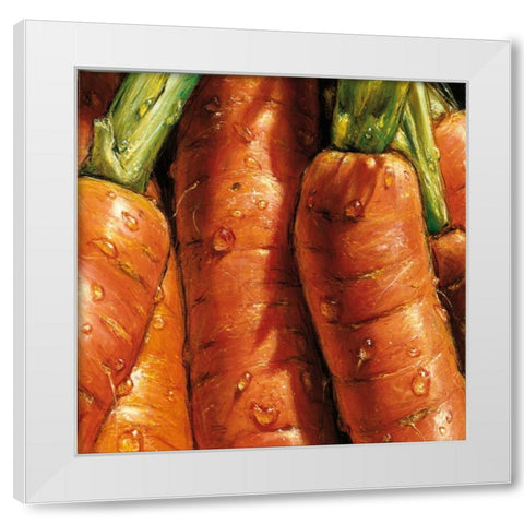 Carrots White Modern Wood Framed Art Print by AlmaCh