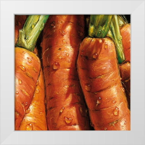 Carrots White Modern Wood Framed Art Print by AlmaCh