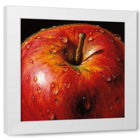 Apple White Modern Wood Framed Art Print by AlmaCh