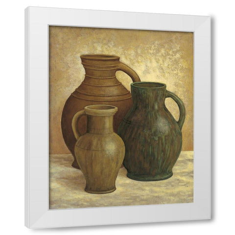 Vasi di terracotta White Modern Wood Framed Art Print by Mazo, Andre