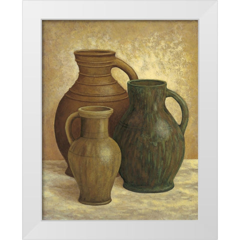 Vasi di terracotta White Modern Wood Framed Art Print by Mazo, Andre