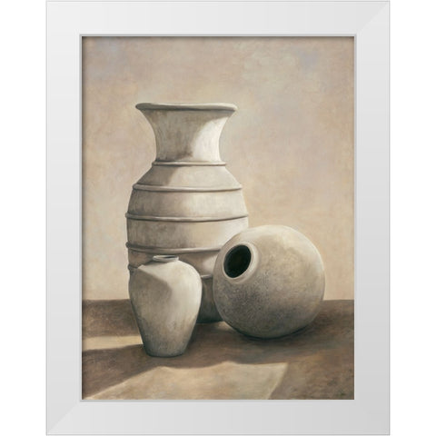 Vasi bianchi White Modern Wood Framed Art Print by Mazo, Andre