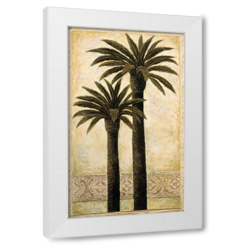 Silhouette Palms II White Modern Wood Framed Art Print by Mazo, Andre