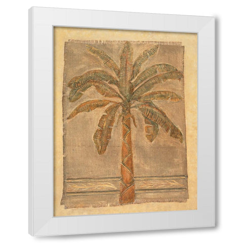 Jute Palm I White Modern Wood Framed Art Print by Mazo, Andre