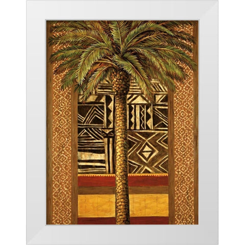 African Evening II White Modern Wood Framed Art Print by Mazo, Andre