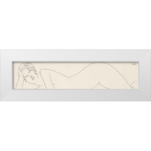 Nudo sdraiato White Modern Wood Framed Art Print by Modigliani, Amedeo