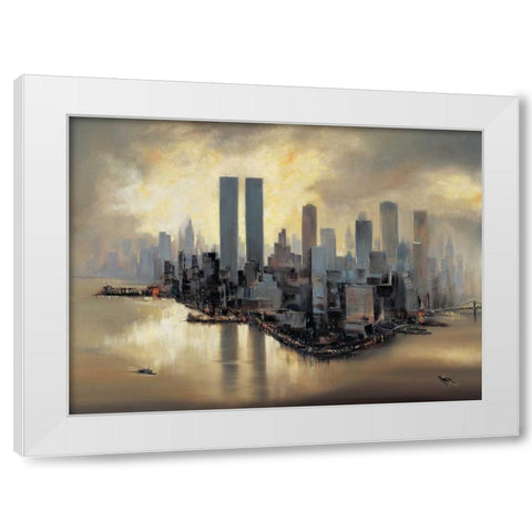 Reflections of Manhattan White Modern Wood Framed Art Print by Moore, Alexander