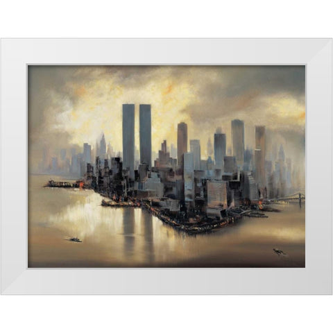Reflections of Manhattan White Modern Wood Framed Art Print by Moore, Alexander