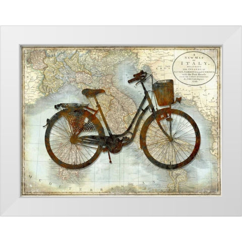 Bike Italy White Modern Wood Framed Art Print by Wade, Amanda