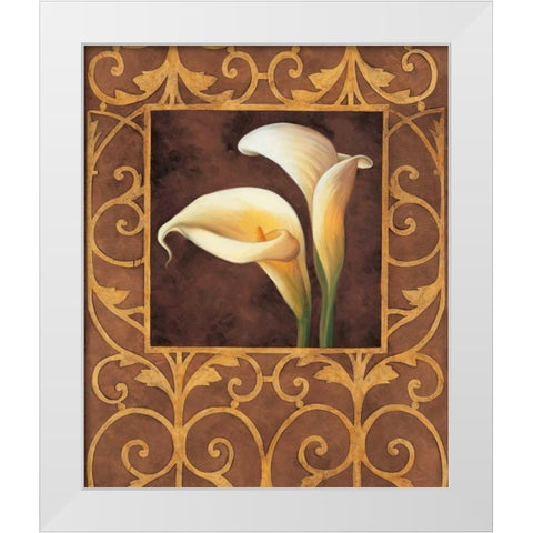 Ornamental Callas White Modern Wood Framed Art Print by Gonzales, Andres