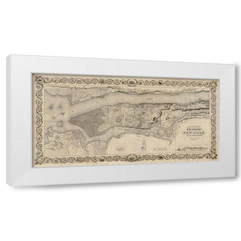 City and Country of New York White Modern Wood Framed Art Print by Stiles, S.