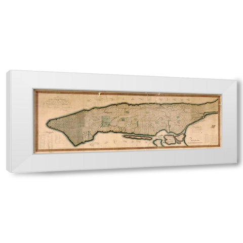 New York and the Island of Man White Modern Wood Framed Art Print by Maverick, P.