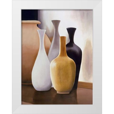 Shapes and Reflections I White Modern Wood Framed Art Print by Stevens, Arlene