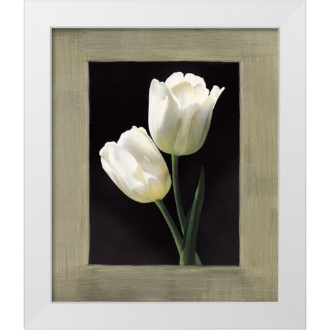 Tulipani bianchi White Modern Wood Framed Art Print by Trivelli, Andrea