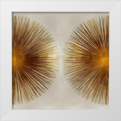 Bronze Sunburst II White Modern Wood Framed Art Print by Young, Abby