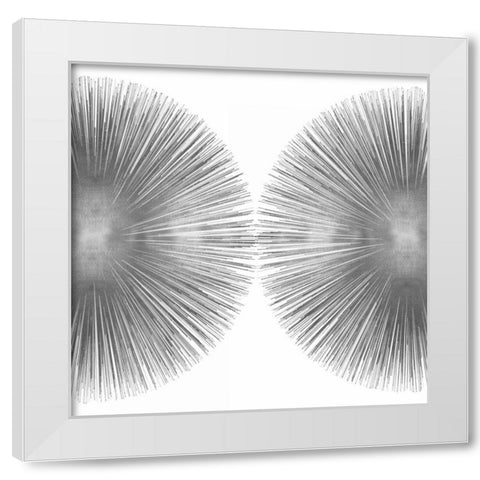 Silver Sunburst II White Modern Wood Framed Art Print by Young, Abby