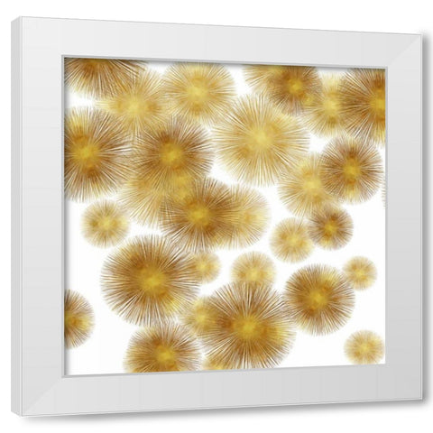 Golden Sunbursts White Modern Wood Framed Art Print by Young, Abby
