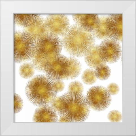 Golden Sunbursts White Modern Wood Framed Art Print by Young, Abby