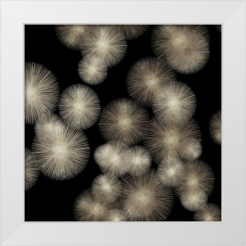 Pewter Sunbursts White Modern Wood Framed Art Print by Young, Abby