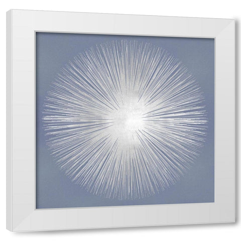 Silver Sunburst on Gray I White Modern Wood Framed Art Print by Young, Abby