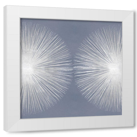 Silver Sunburst on Gray II White Modern Wood Framed Art Print by Young, Abby