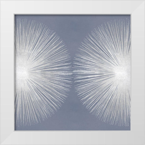 Silver Sunburst on Gray II White Modern Wood Framed Art Print by Young, Abby