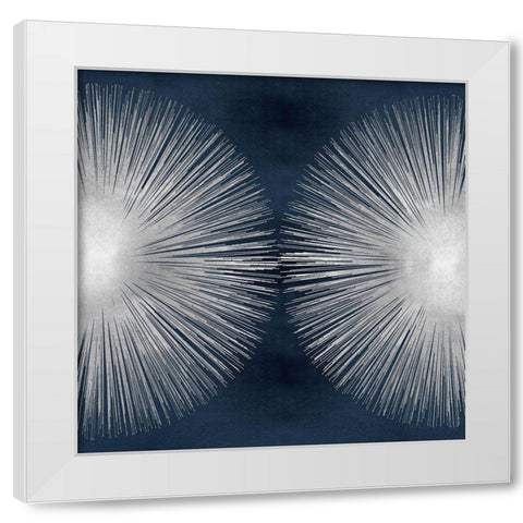 Sunburst on Dark Blue II White Modern Wood Framed Art Print by Young, Abby