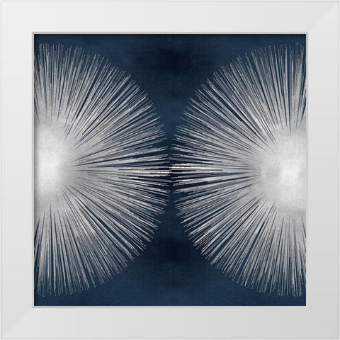 Sunburst on Dark Blue II White Modern Wood Framed Art Print by Young, Abby