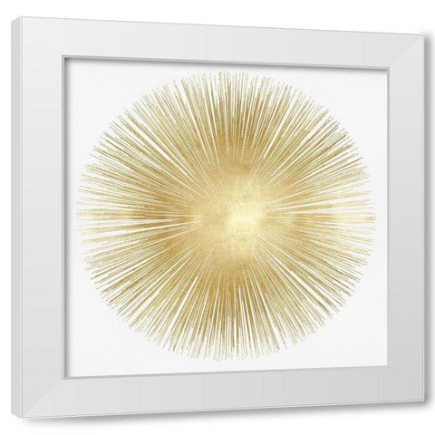 Sunburst Soft Gold I White Modern Wood Framed Art Print by Young, Abby