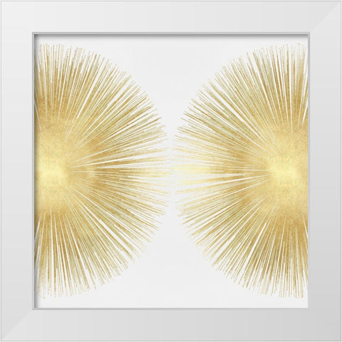 Sunburst Soft Gold II White Modern Wood Framed Art Print by Young, Abby
